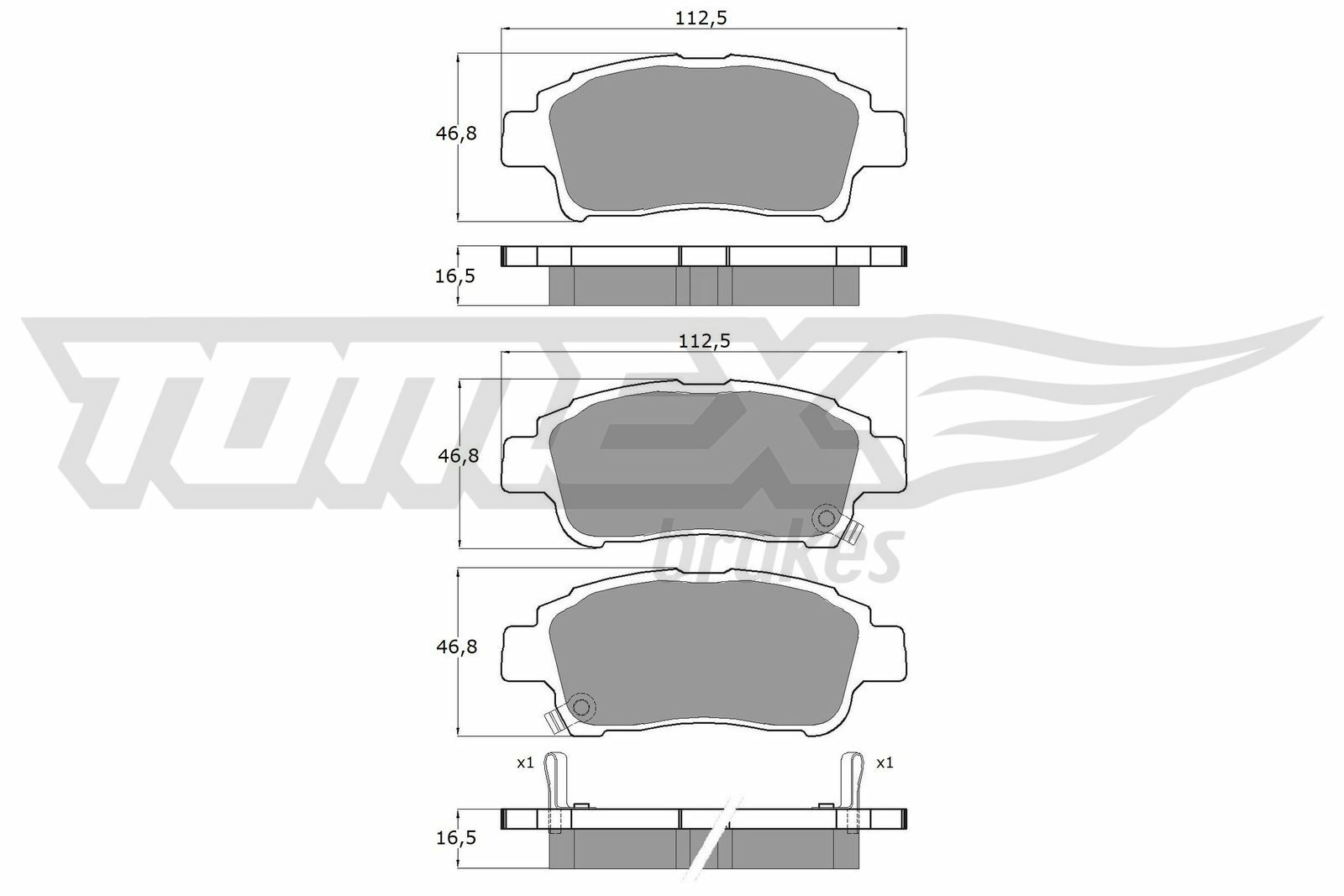 Sada brzdových platničiek kotúčovej brzdy TOMEX Brakes